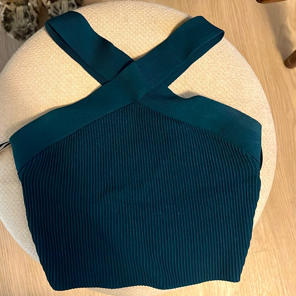 Teal ribbed aritzia top